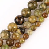 Green Garnet Minerals Round Beads for Jewelry Making 7.5/15inch