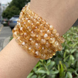 Natural Citrine Stone Beads 6 8 10mm Round Loose for Jewelry Making