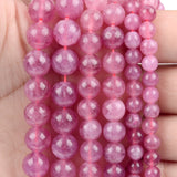 6/8/10mm Pink Tourmaline Jades Round Stone Beads for Jewelry Making