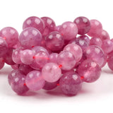 6/8/10mm Pink Tourmaline Jades Round Stone Beads for Jewelry Making
