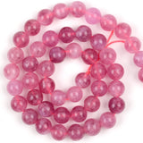 6/8/10mm Pink Tourmaline Jades Round Stone Beads for Jewelry Making