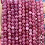 6/8/10mm Pink Tourmaline Jades Round Stone Beads for Jewelry Making
