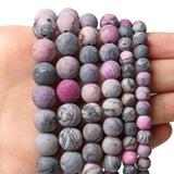 6/8/10mm Purple Web Stone Beads Round Natural Loose Spacer Beads