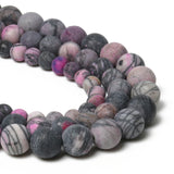 6/8/10mm Purple Web Stone Beads Round Natural Loose Spacer Beads
