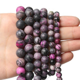 6/8/10mm Purple Web Stone Beads Round Natural Loose Spacer Beads