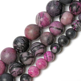 6/8/10mm Purple Web Stone Beads Round Natural Loose Spacer Beads