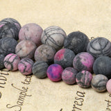 6/8/10mm Purple Web Stone Beads Round Natural Loose Spacer Beads