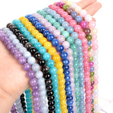 Natural Stone Beads Tourmaline/Aquamarine/Obsidian Round Loose Beads