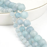 6-8-10mm Faceted Aquamarine Beads Olive Shape Loose Stone Bead 15''