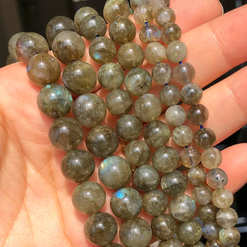 6 8 10mm Green Labradorite Round Beads 15''Inches