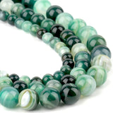 6/8/10mm Green Silk Agate Beads Round Loose Spacer Beads