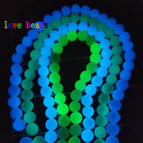 6/8/10mm Luminous Stone Round Beads 15in DIY Bracelet Accessories