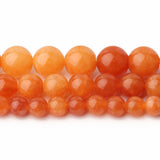 6/8/10mm Orange Chalcedony Stone Jades Round Beads DIY Jewelry Making