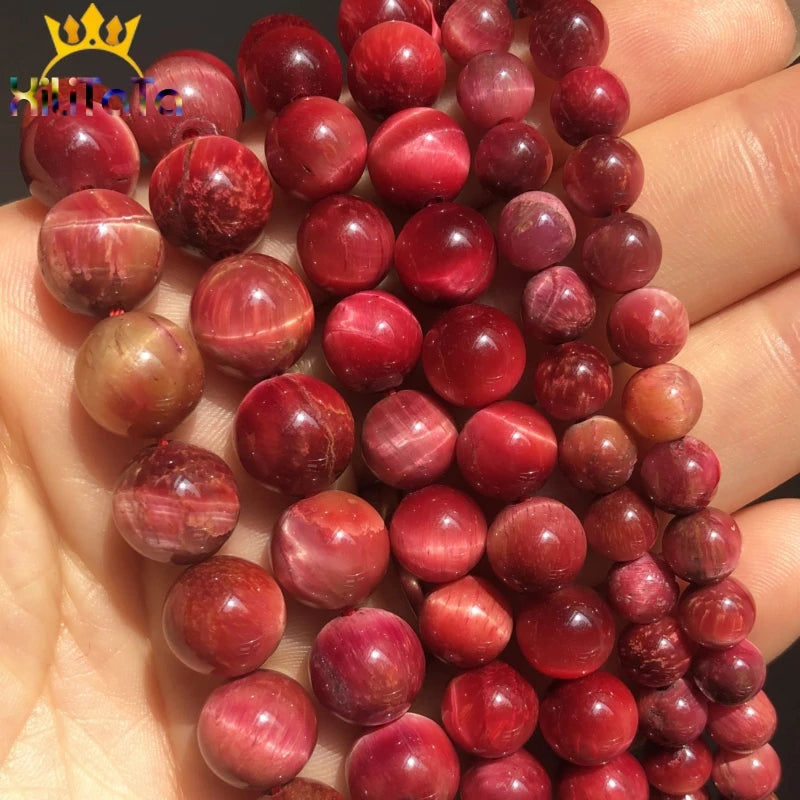 6 8 10mm Tiger Eye Stone Beads for Jewelry Making DIY Bracelet Charms 15''