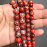 Red Sea Sediment Jaspers Beads 6-8-10mm Round Loose Spacer Beads