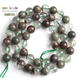 Green Ghost Quartz Spacer Beads 15in Strand
