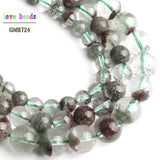 Green Ghost Quartz Spacer Beads 15in Strand