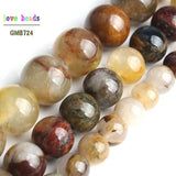 6/8/10mm Nature Yellow Pietersite Stone Beads 15inches Strand