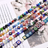 6/8/10mm Stripe Lampwork Glass Beads For Jewelry Making Bracelet DIY