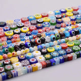 6/8/10mm Stripe Lampwork Glass Beads For Jewelry Making Bracelet DIY