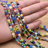 6/8/10mm Stripe Lampwork Glass Beads For Jewelry Making Bracelet DIY