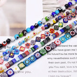 10mm Stripe Lampwork Glass Beads Plum Blossom Square Heart Round
