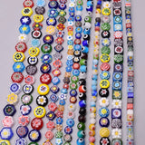 10mm Stripe Lampwork Glass Beads Plum Blossom Square Heart Round