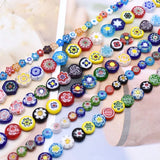 10mm Stripe Lampwork Glass Beads Plum Blossom Square Heart Round