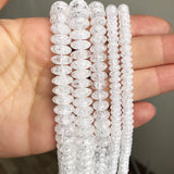 Snow Cracked Crystal Beads 6 8 10mm Round Rondelle Spacer 15''Inches