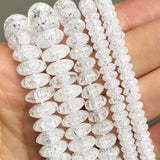 Snow Cracked Crystal Beads 6 8 10mm Round Rondelle Spacer 15''Inches