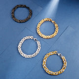 Punk Byzantine Chain Bracelet for Men Stainless Steel Heavy Jewelry