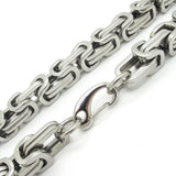 Stainless Steel Silver Byzantine Box Link Chain Men's Necklace or Bracelet