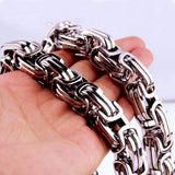 Stainless Steel Silver Byzantine Box Link Chain Men's Necklace or Bracelet