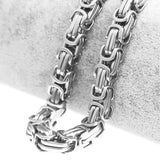 Stainless Steel Silver Byzantine Box Link Chain Men's Necklace or Bracelet
