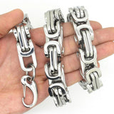 Stainless Steel Silver Byzantine Box Link Chain Men's Necklace or Bracelet