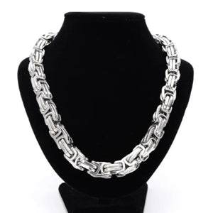 Stainless Steel Silver Byzantine Box Link Chain Men's Necklace or Bracelet