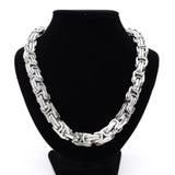Stainless Steel Silver Byzantine Box Link Chain Men's Necklace or Bracelet