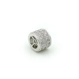 6mm Micro Pave Clear CZ Cylinder Beads DIY Bracelet Necklace Jewelry