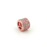 6mm Micro Pave Clear CZ Cylinder Beads DIY Bracelet Necklace Jewelry