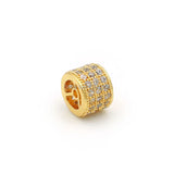 6mm Micro Pave Clear CZ Cylinder Beads DIY Bracelet Necklace Jewelry