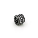 6mm Micro Pave Clear CZ Cylinder Beads DIY Bracelet Necklace Jewelry