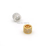 6mm Micro Pave Clear CZ Cylinder Beads DIY Bracelet Necklace Jewelry