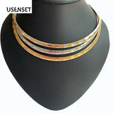 6-8MM Stainless Steel Cross Collar Necklace Women Snake Chain Choker