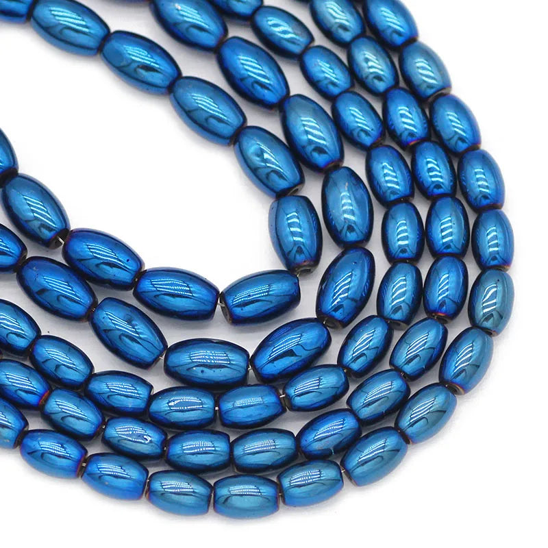 Purple Hematite Oval Rice Grains Beads 6/8MM