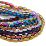 Purple Hematite Oval Rice Grains Beads 6/8MM