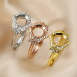 6-8MM Breast Milk Resin Ring Setting 925 Sterling Silver Rose Plated Supplies