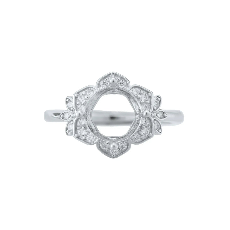 6-8MM Breast Milk Resin Ring Setting 925 Sterling Silver Rose Plated Supplies