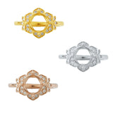 6-8MM Breast Milk Resin Ring Setting 925 Sterling Silver Rose Plated Supplies