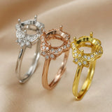 6-8MM Breast Milk Resin Ring Setting 925 Sterling Silver Rose Plated Supplies