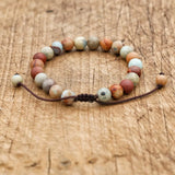 Natural Stone Beads Strand Bracelet Boho Statement Jewelry